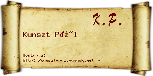 Kunszt Pál névjegykártya