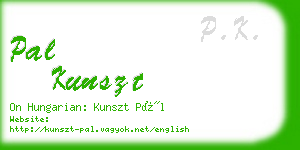 pal kunszt business card